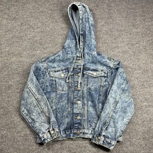 Thrill Jeans Denim Jacket Womens L Blue Vintage Style Button Up
